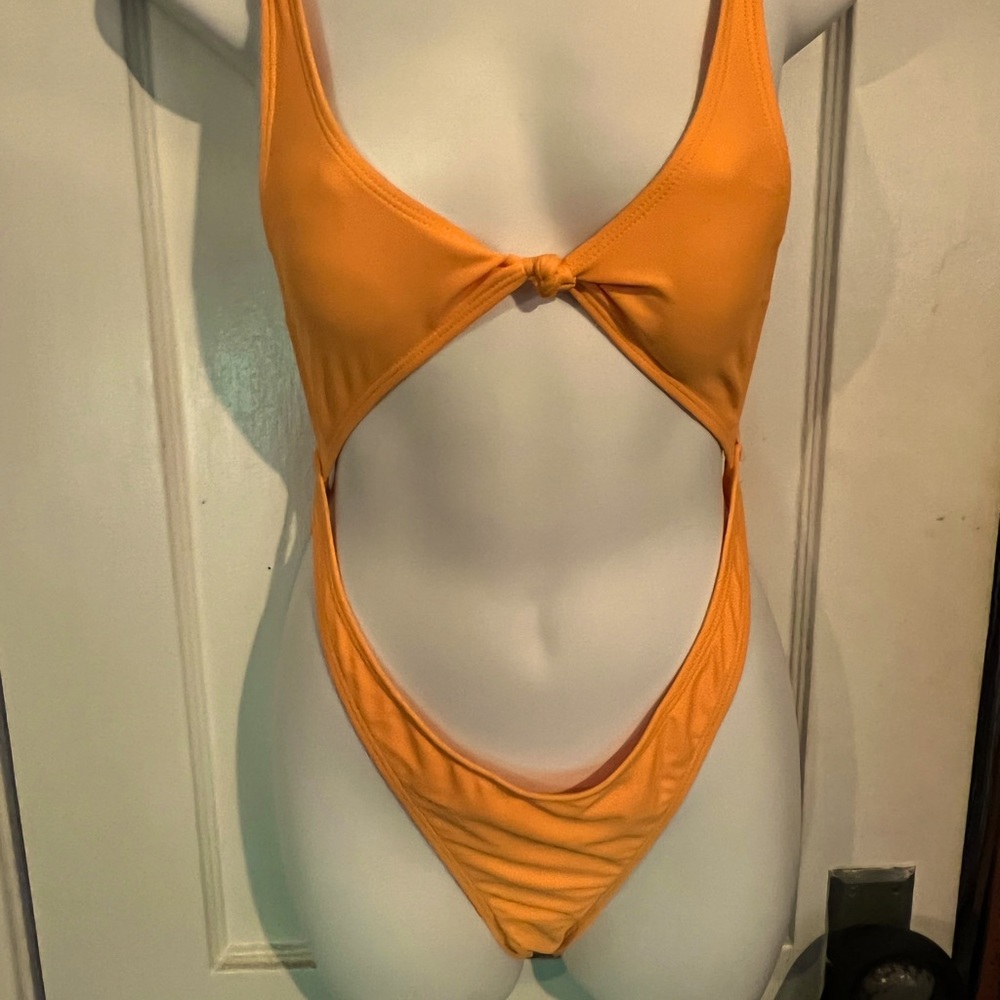Matte Collection Cutout Bathing Suit w/ Cover Up